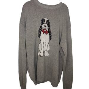 Sweater Hound Custom Dog Crewneck Knitted Sweater Size XXL Gray Whimsical